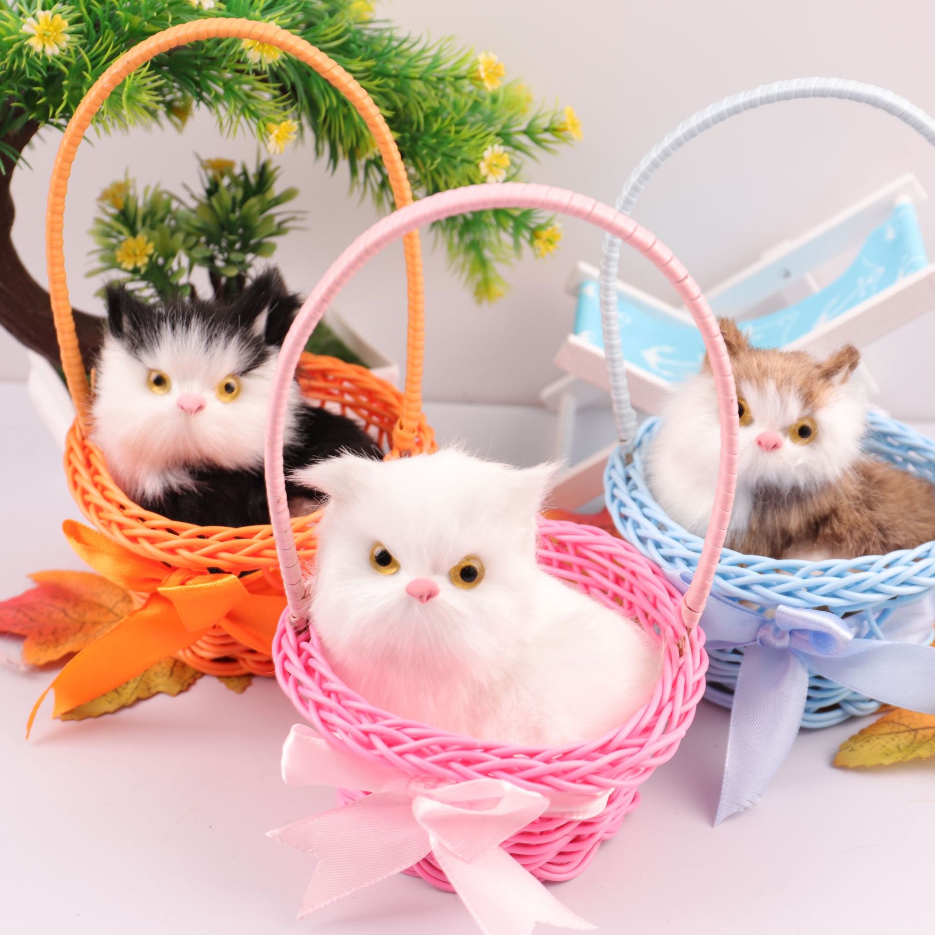 Interactive Cat Toy - Ручная корзина-игрушка для кошек, настольное украшение